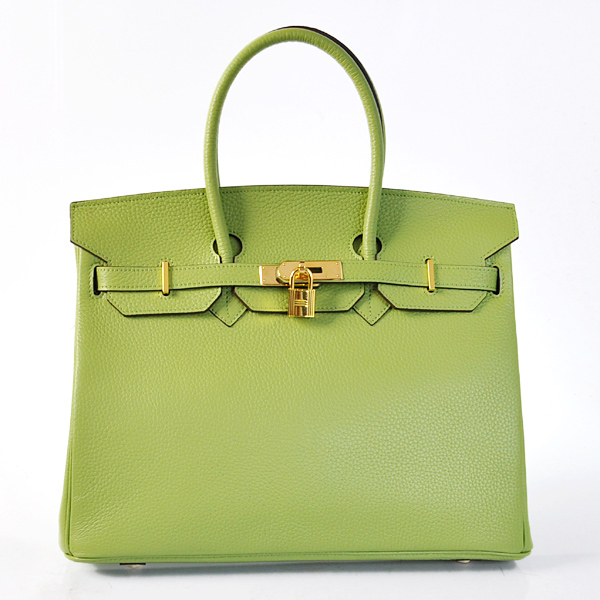 H35LSLGG Hermes Birkin 35CM pelle clemence in verde chiaro con